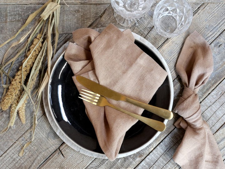 Set of 4 linen napkins (Amber)