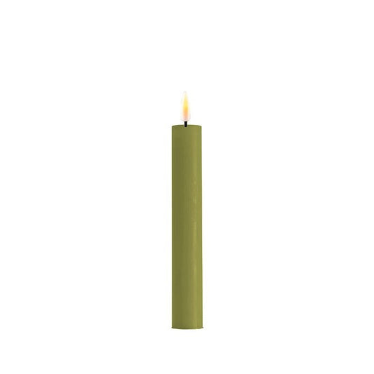 Straight Dinner Candles LED (set of 2) - Olive