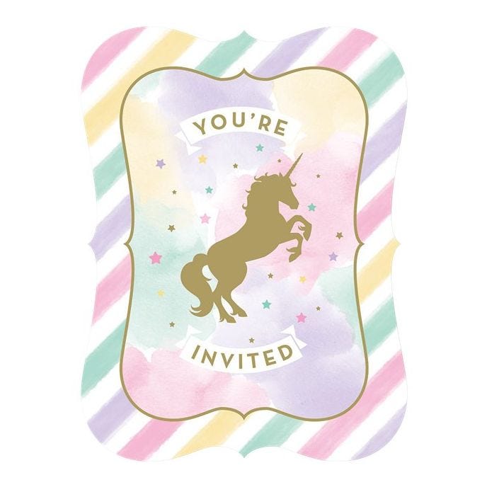 Unicorn - Party Invitations Set of 8