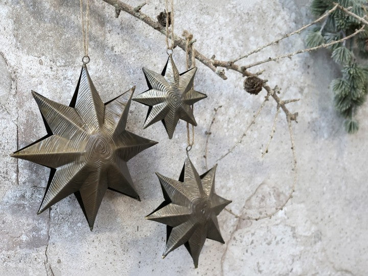 Brass Star with pattern - W3.5/D11cm