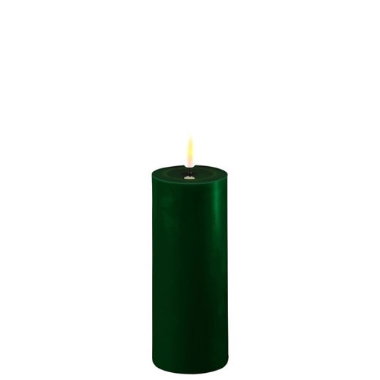 LED Pillar Candle- Dark Green