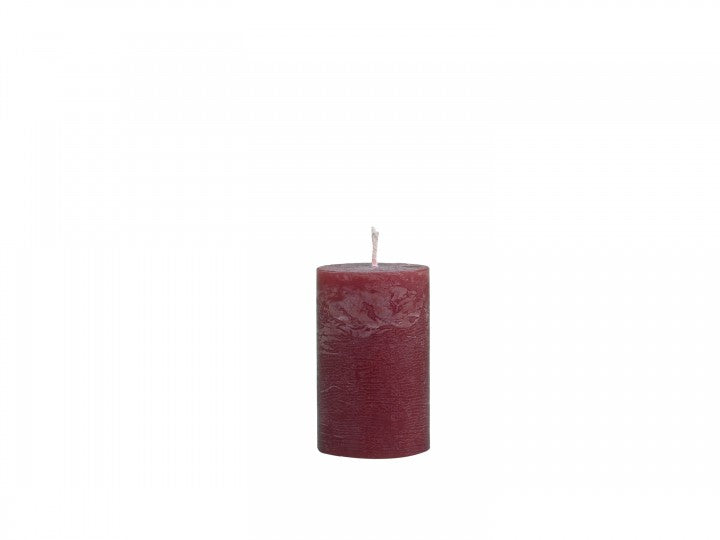 Macon Pillar Rustic Wax Candles - Red