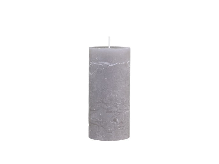 Macon Pillar Rustic Wax Candles - French Grey