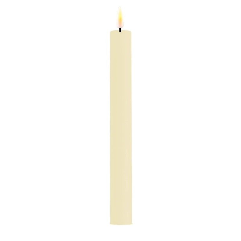 Straight LED dinner candles (set of 2) - Ivory