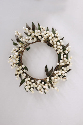 Gloss Berry Wreath - Ivory