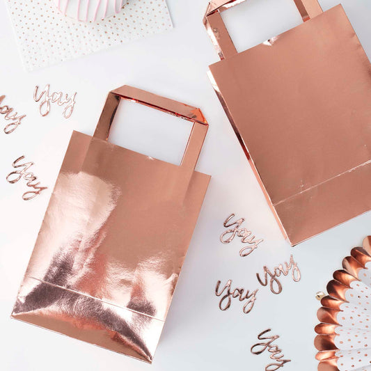 Rose Gold Party Bags - Set of 5