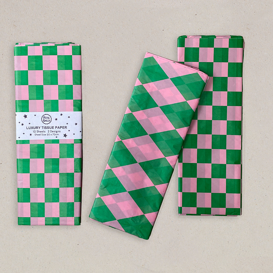 Luxury Tissue Paper - Green/Pink Regular price