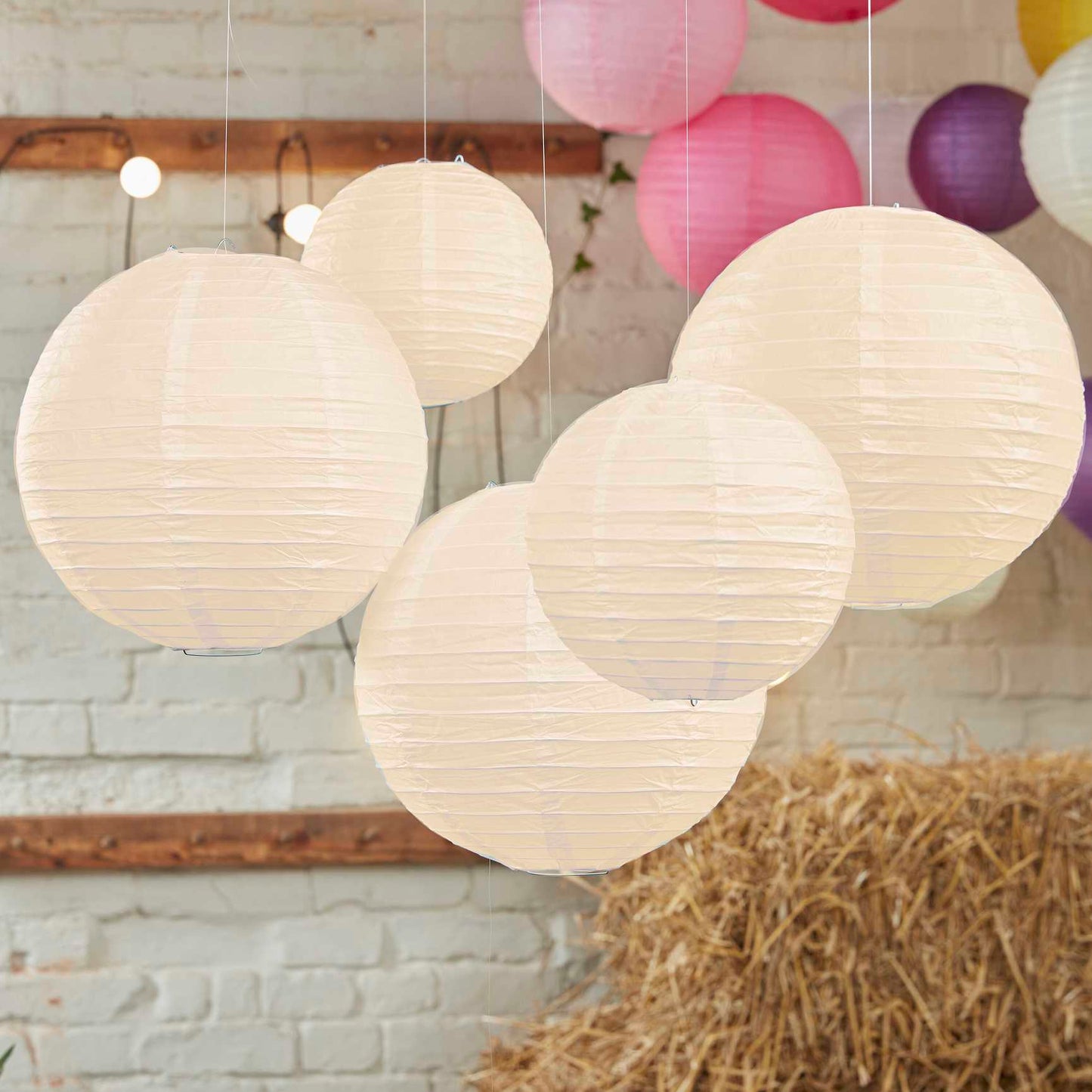 Ivory Paper Lantern Decorations