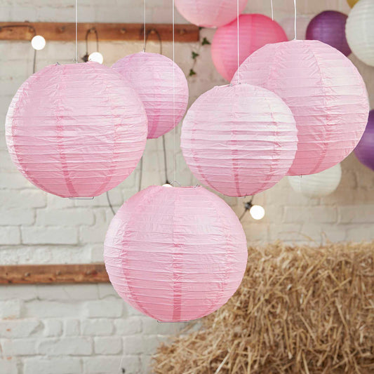 Baby Pink Paper Lantern Decorations