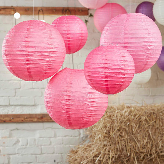 Fuschia Paper Lantern Decorations