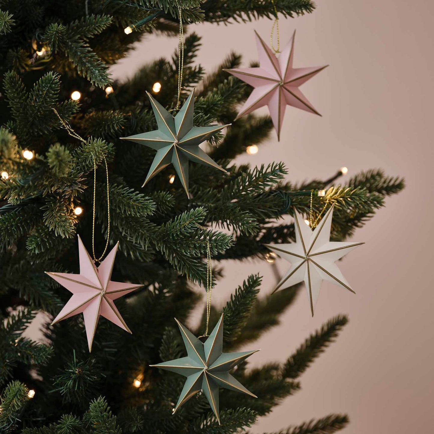 Blush and Green Star Decorations