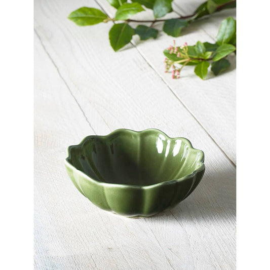 Scallop Small Dip Bowl Green