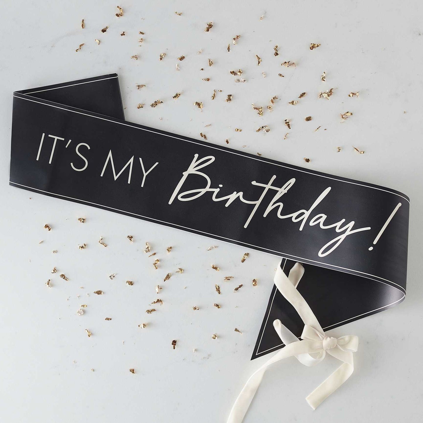 It's My Birthday Sash - Champagne Noir