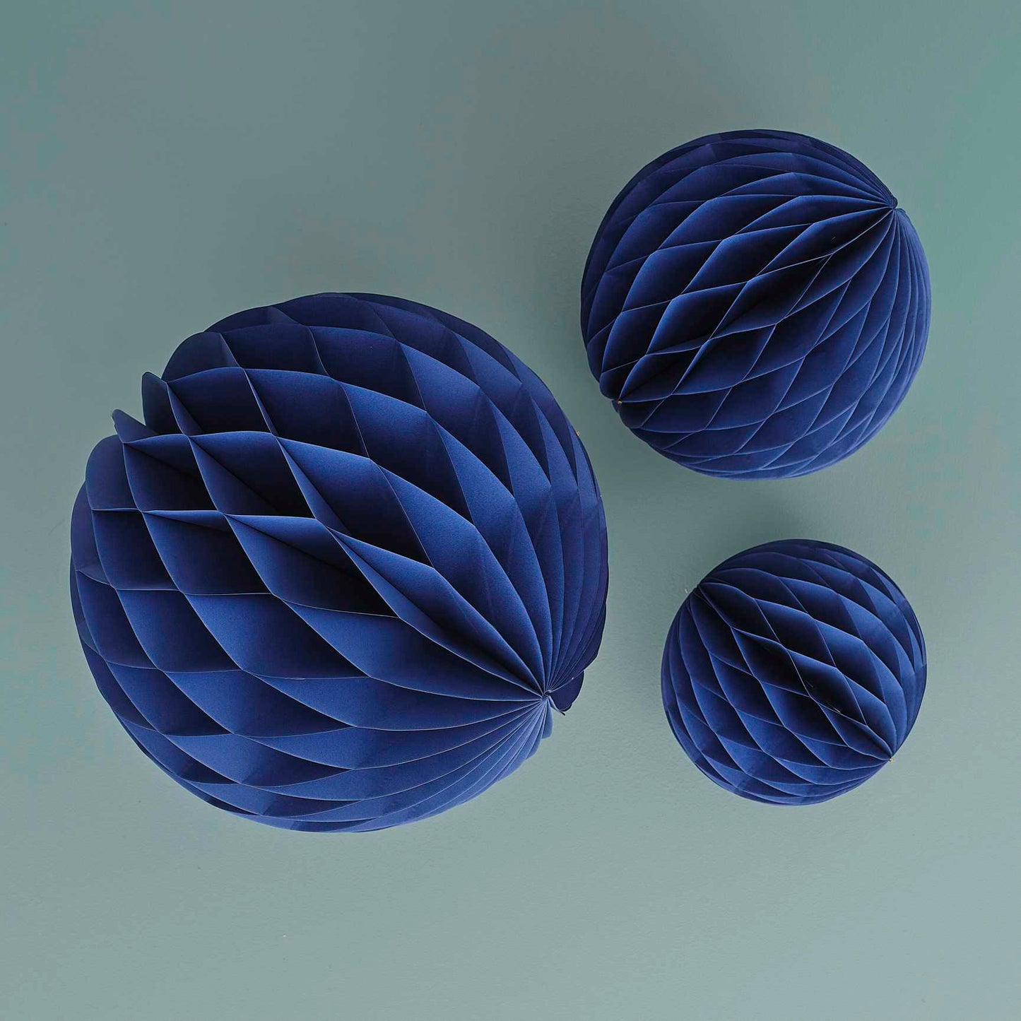 Honeycomb Balls, Set of 3 - Blue