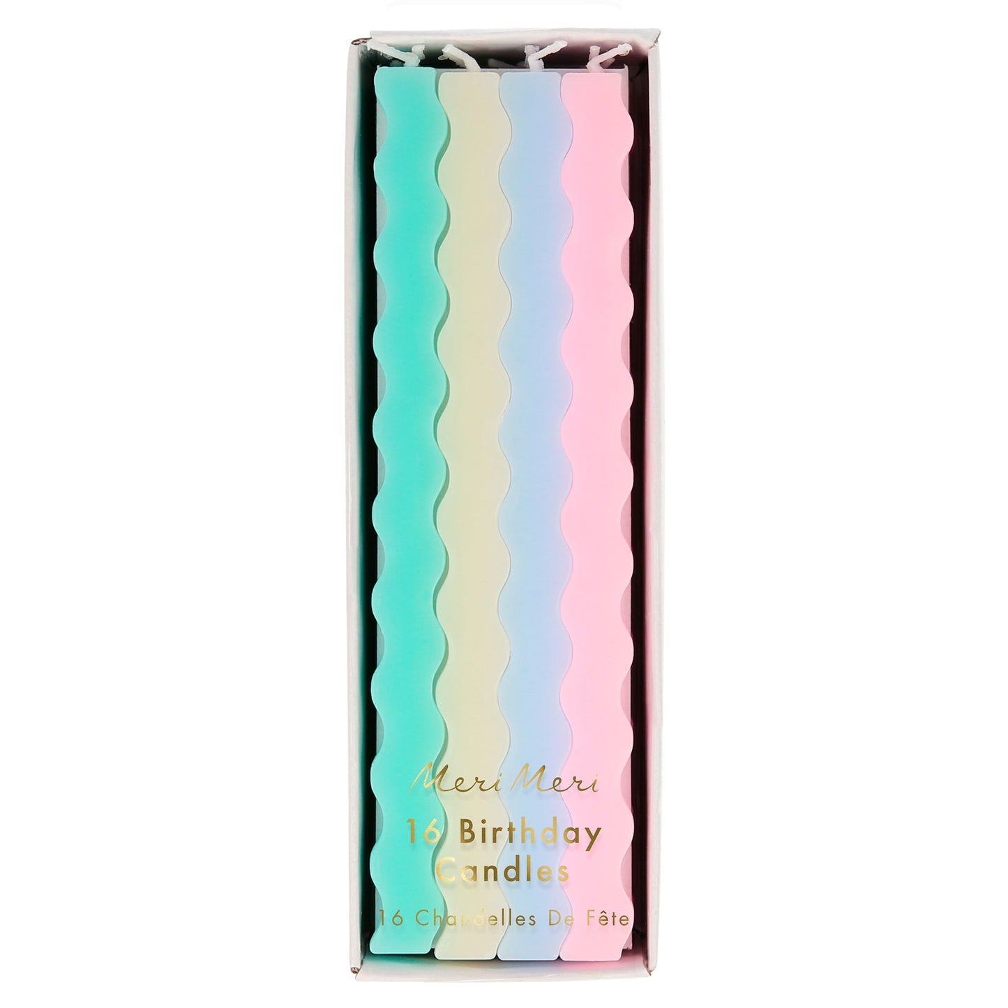 Meri Meri Wavy Pastel Candles - Set of 16