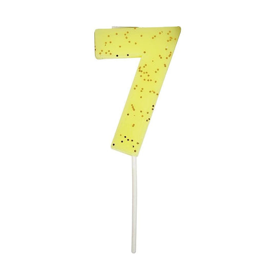 Meri Meri Yellow Number 7 Candle