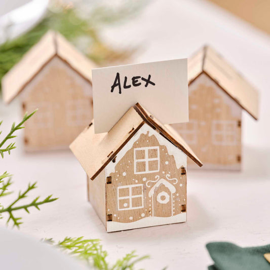 Wooden House Place Card Holders