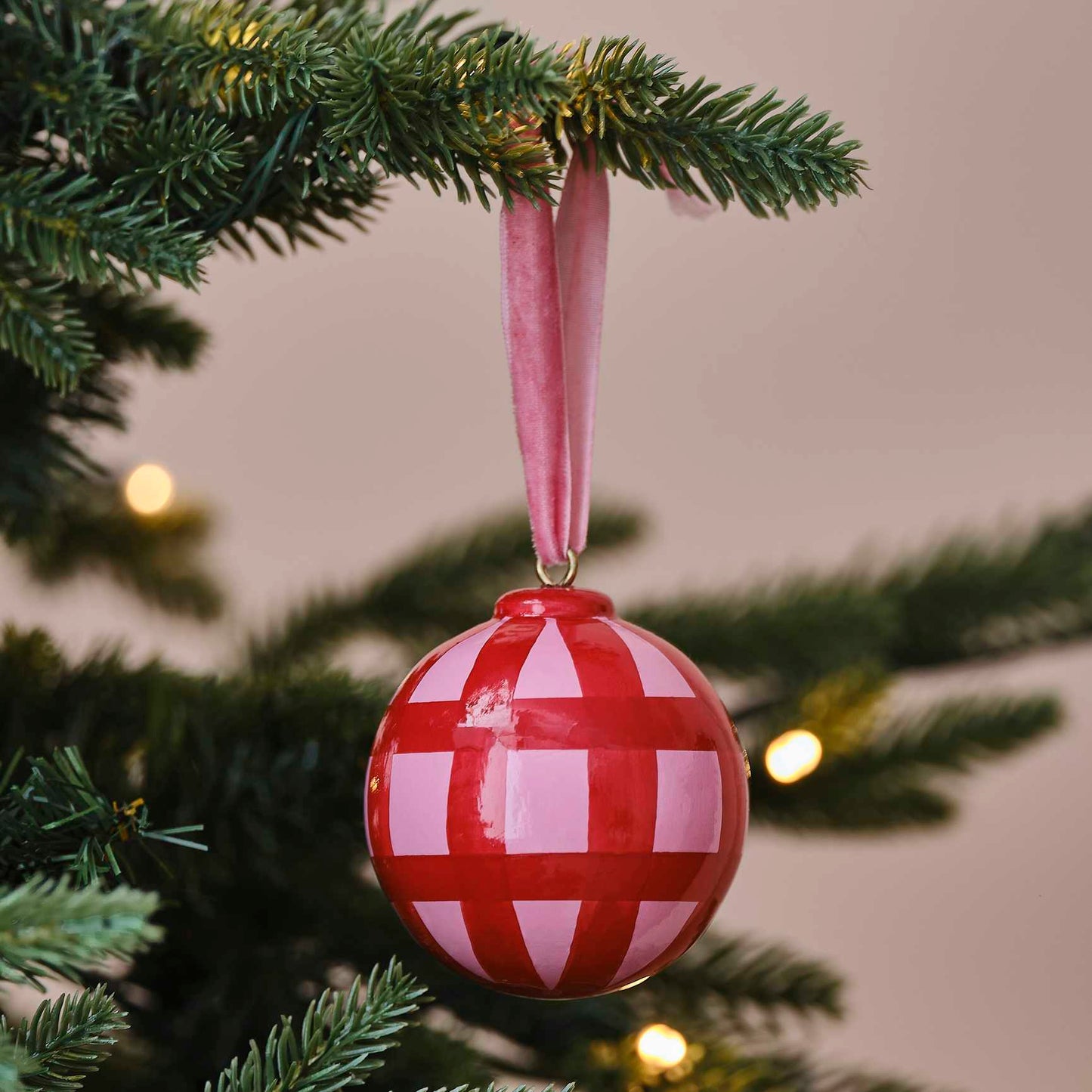 Red & Pink Hand Painted bauble