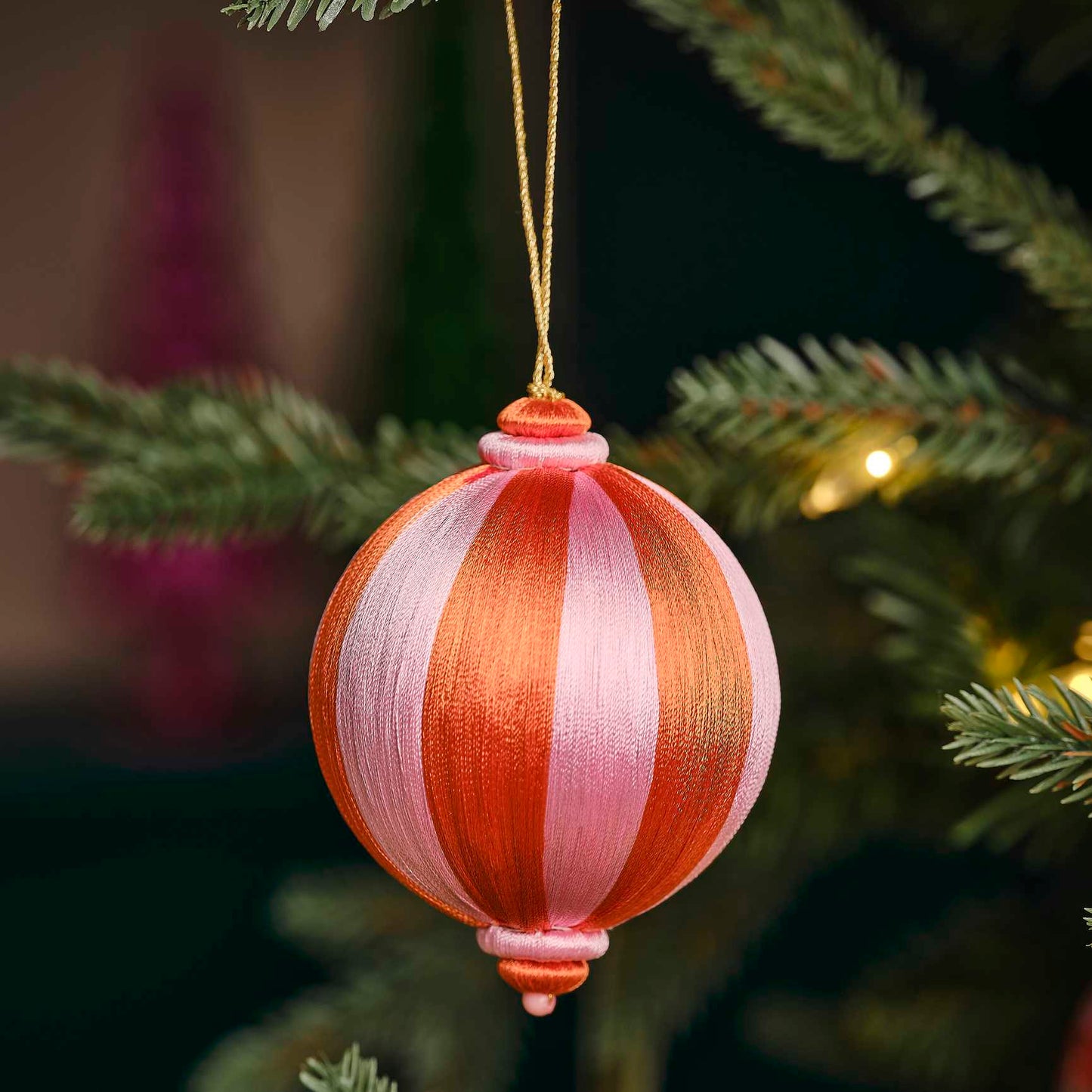 Pink & Orange Satin Bauble