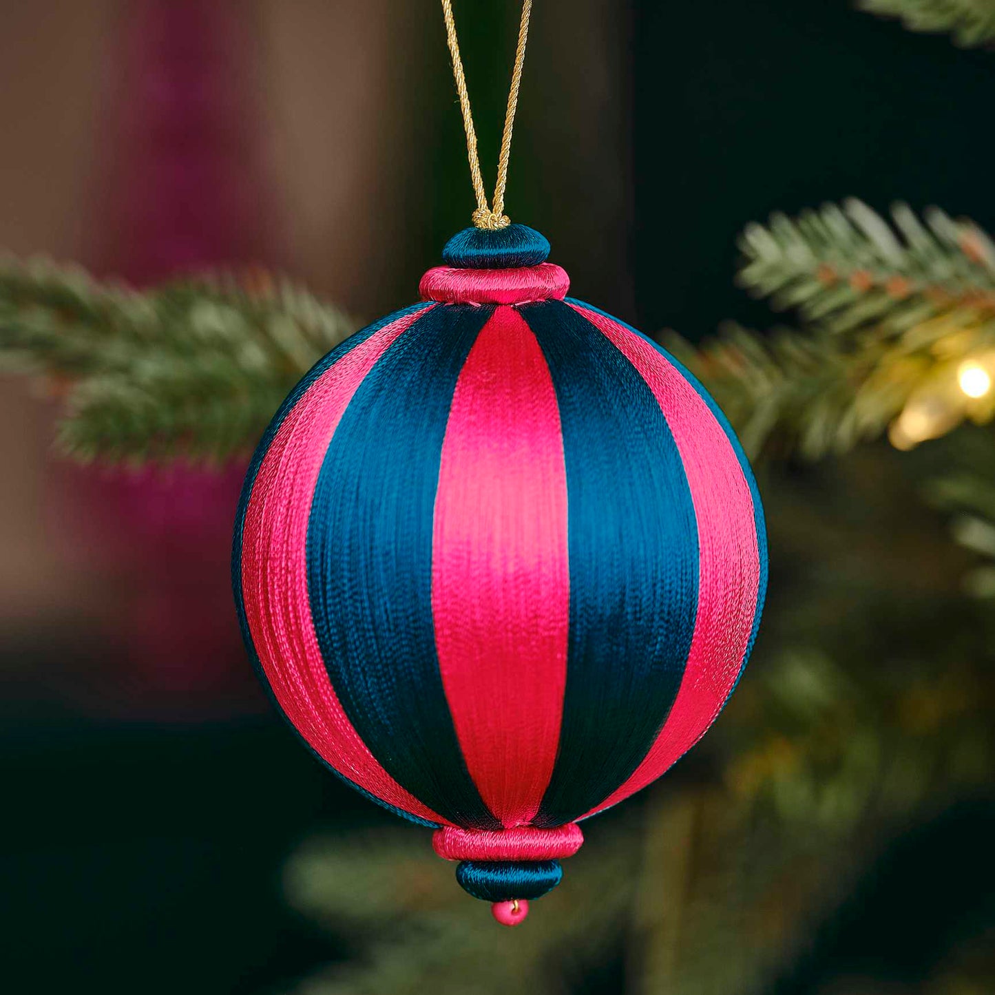 Pink & Turquoise Satin Bauble