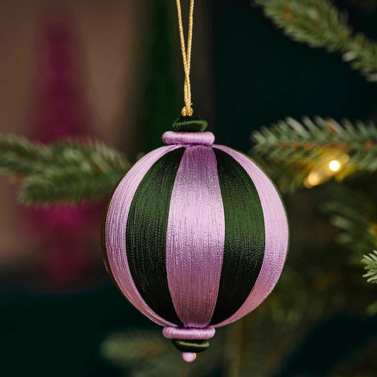 Green & Purple Satin Bauble