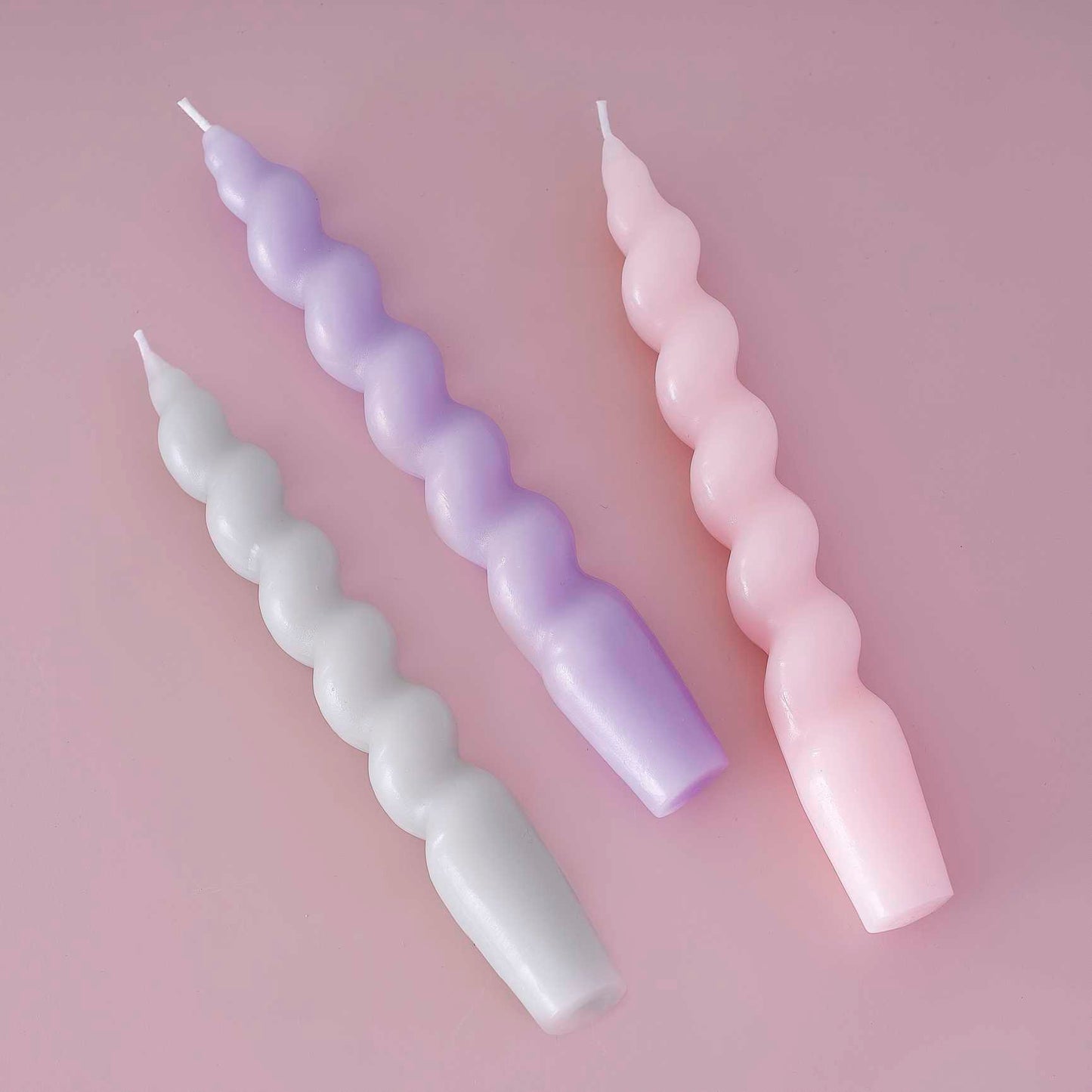 Pastel Spiral Candles