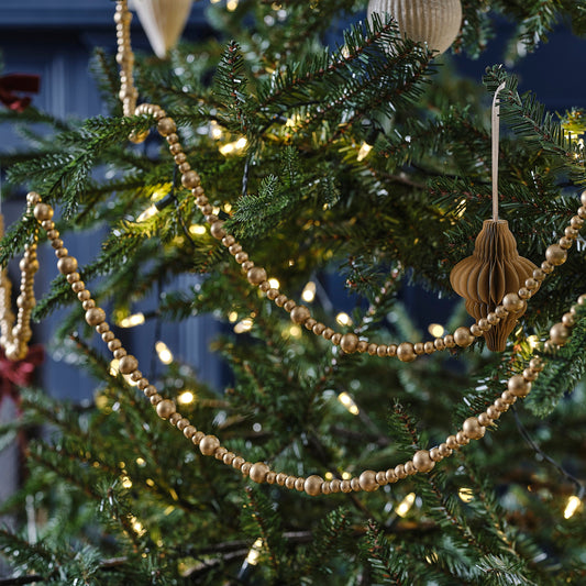 Wooden Gold Bead Garland