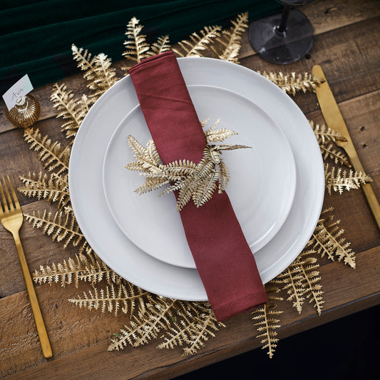 Gold Fern Wreath Place Mats - Set of 4