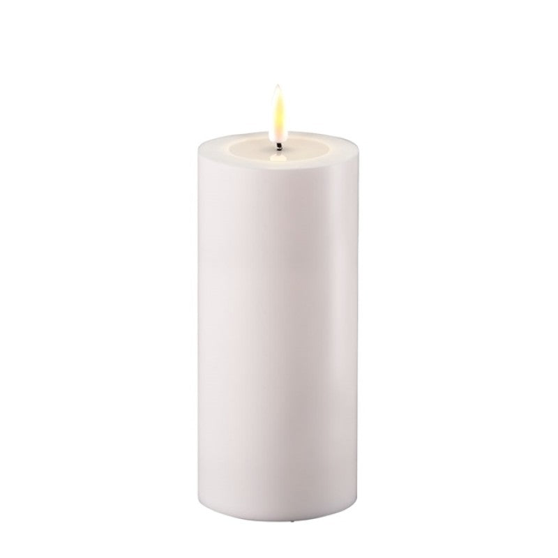 LED Outdoor Pillar Candle - White