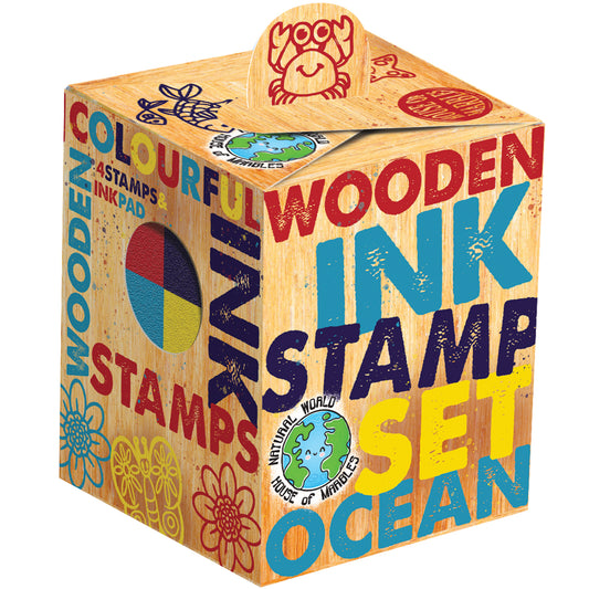 Wooden ink stamp ocean