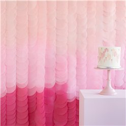Pink Ombre Tissue Paper Discs Backdrop