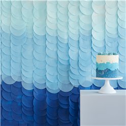 Mix It Up Blue Ombre Tissue Paper Disc Backdrop