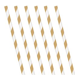Gold Stripe Paper Straws