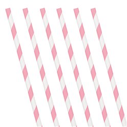 Soft Pink Stripe Paper Straws