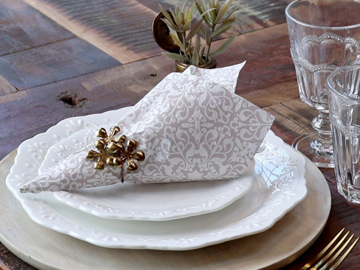 Napkin with pattern - Mauve