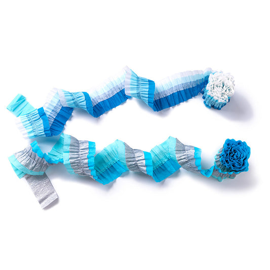 Party Pieces Paper Festoon Streamers - Blue & Silver
