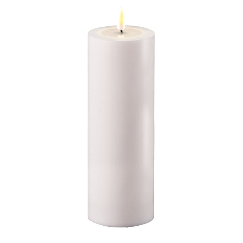 LED Outdoor Pillar Candle - White