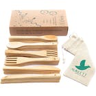 Bamboo cutlery set for 8
