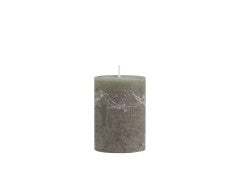 Macon Pillar Rustic Wax Candles - Olive