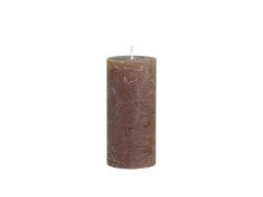 Macon Pillar Rustic Wax Candles - Walnut