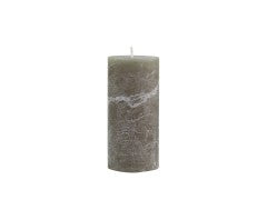 Macon Pillar Rustic Wax Candles - Olive