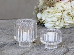 Tealight Holder w. grooves clear