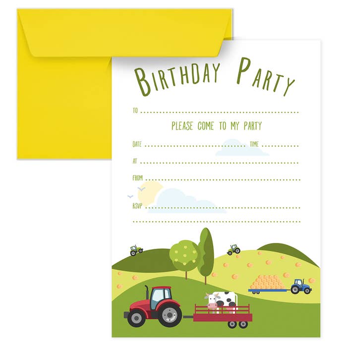 Farm party invitations