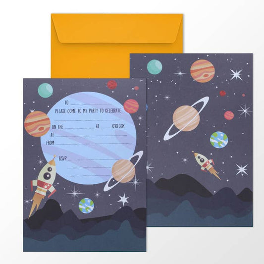 Mission to the moon party invitations