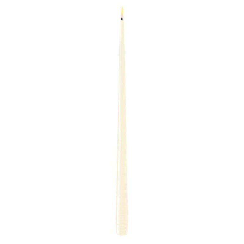 Tapered shiny dinner candles LED (set of 2) - Cream