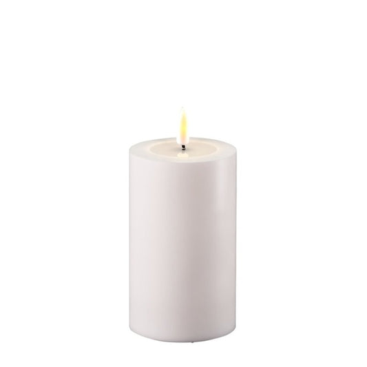 LED Outdoor Pillar Candle - White