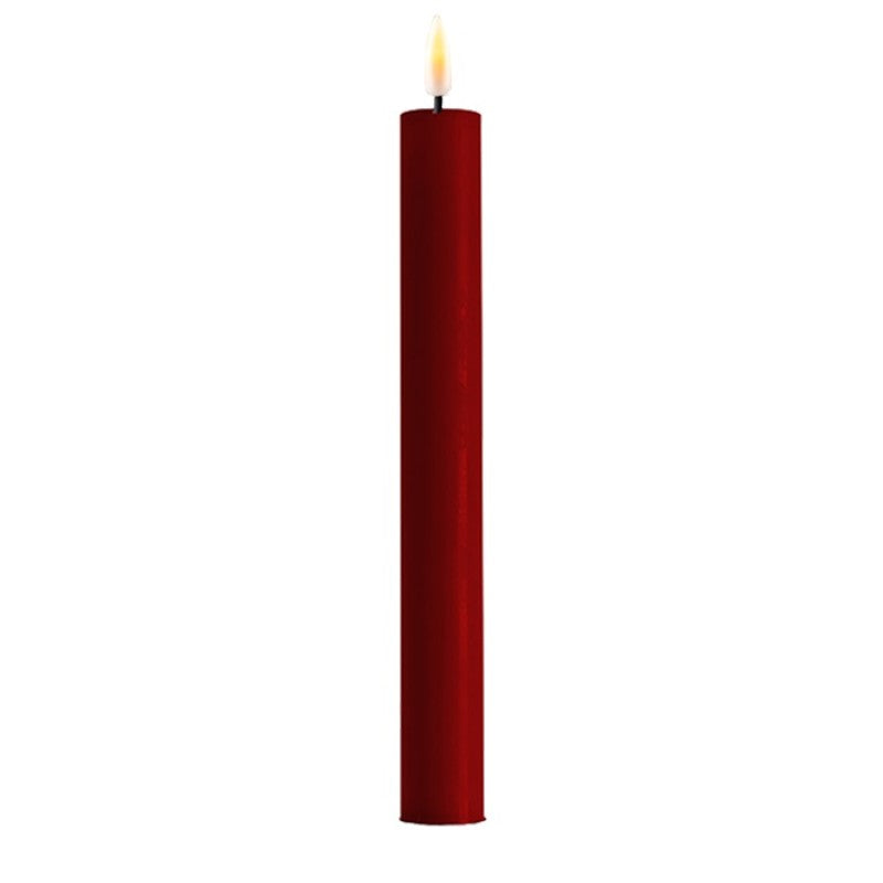 Straight Dinner Candles LED (set of 2) - Bordeaux