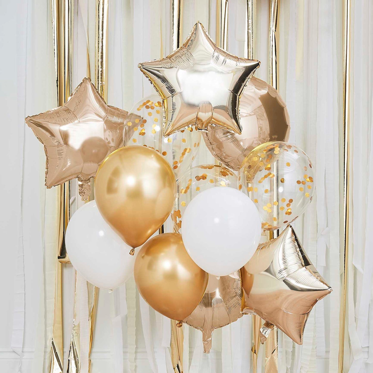 Ginger Ray Gold, White and Confetti Balloons Bundle