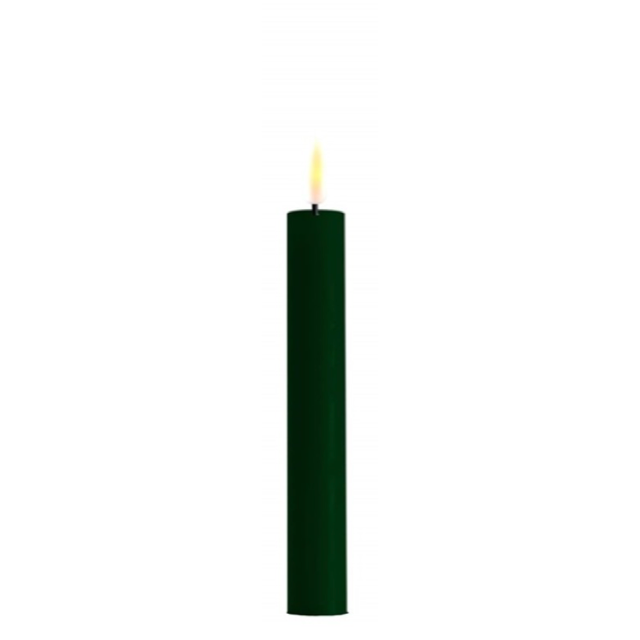 Straight LED dinner candles (set of 2) - Dark Green