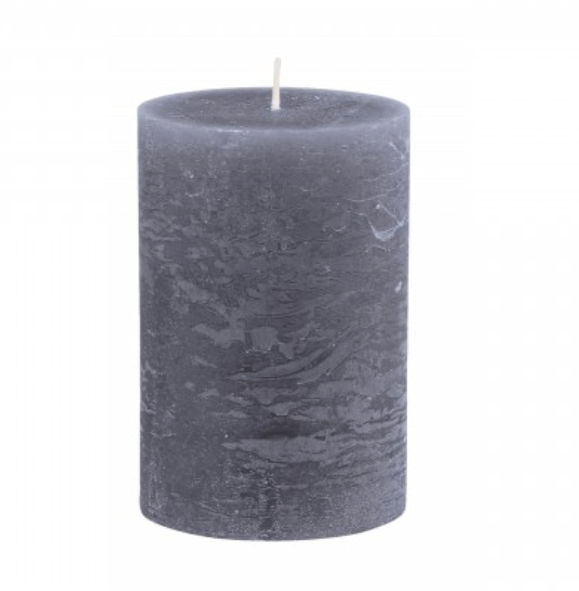 Macon Pillar Rustic Wax Candles - Stone